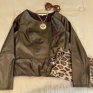 Max Studio Vegan Leather Biker Jacket
